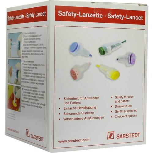Safety Lanzette 28G mini blau Einst.Tiefe 1,6mm - 1