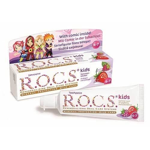 Rocs Kinder Himbeere + Erdbeere Zahnpasta - 1