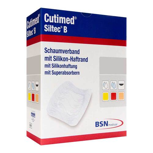 Cutimed Siltec B Schaumverband 7,5x7,5 cm mit Haftrand - 1