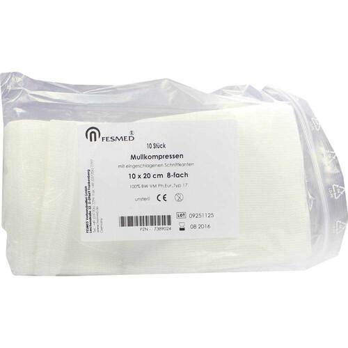 Mullkompressen 10x20 cm unsteril 8-fach - 1