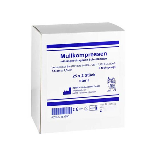 Mullkompressen 7,5x7,5 cm steril 8-fach BW - 1