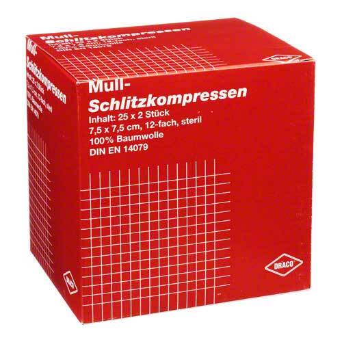 Schlitzkompressen Mull 7,5x7 - 1