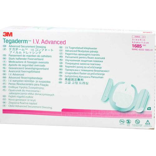 Tegaderm 3M i.v. Advanced Pflaster 8,5x11,5cm 1685 Verband 50 St