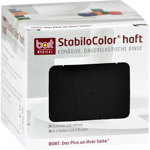 Bort Stabilocolor haft Binde 4cm schwarz - 1