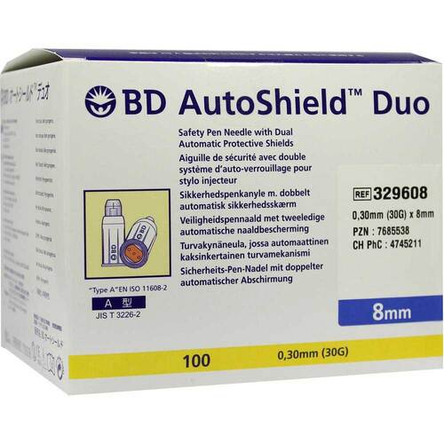 BD Autoshield Duo Sicherheits Pen Nadel 8 mm - 1