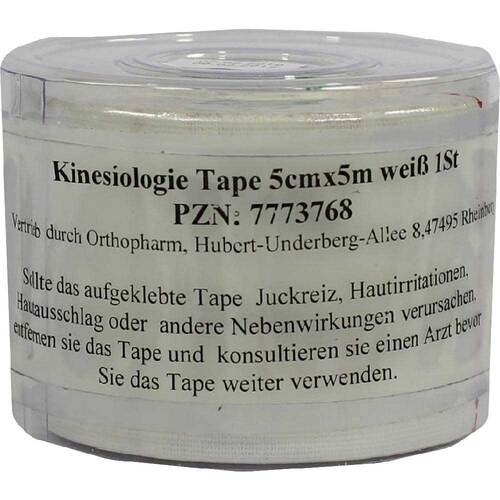 Kinesiologie Tape 5 cm x 5 m wei&szlig; - 1