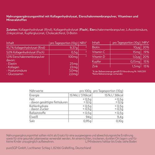 Puresgp Kollagen Peptide Multi Formula Pulver - 4