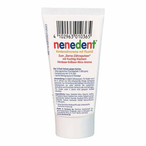 Nenedent Kinderzahncreme mit F - 2