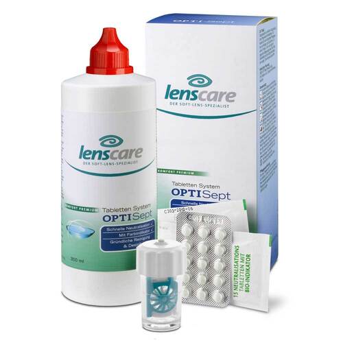 Lenscare Optisept Kombipackung 350 ml + 45 Tabletten + 1 Beh. - 1