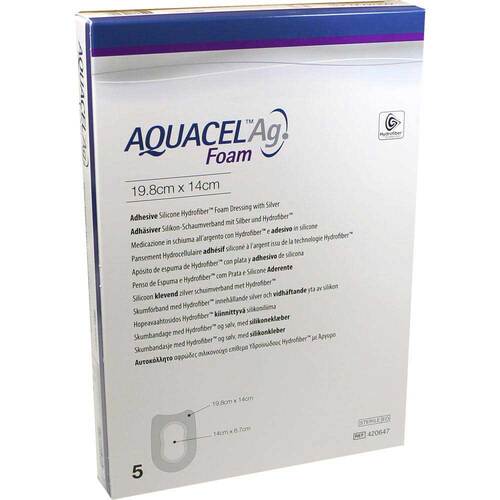 Aquacel Ag Foam adh&auml;siv Ferse 19,8x14cm - 1