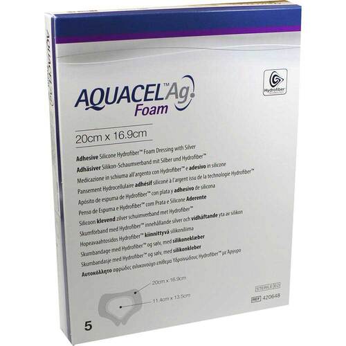 Aquacel Ag Foam adh&auml;siv Sakral 20x16,9cm Verband - 1