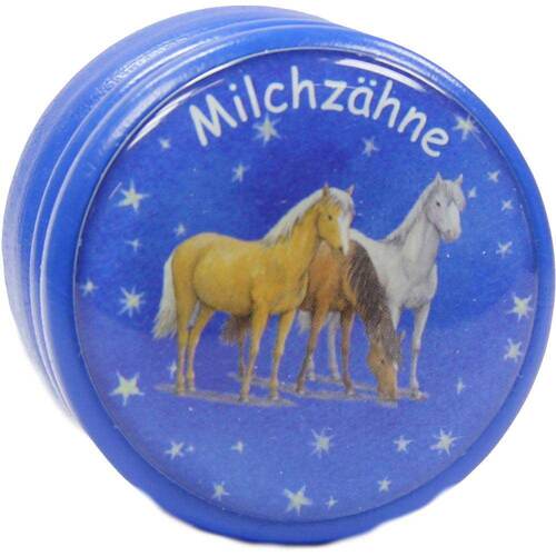 Milchzahndose Traumpferdchen blau mit Schraubversch. - 1