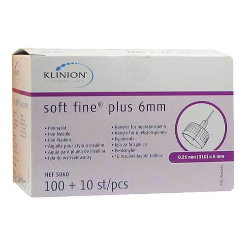 Klinion Soft fine plus Kan&uuml;len 6mm 31G 0,25mm - 1