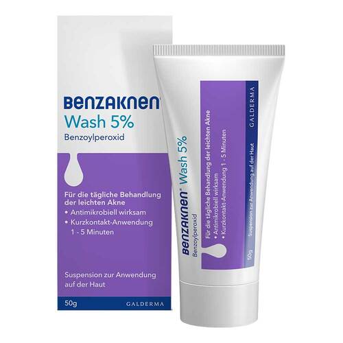 Benzaknen® Wash 5% Suspension bei unreiner Haut und leichter Akne - 1