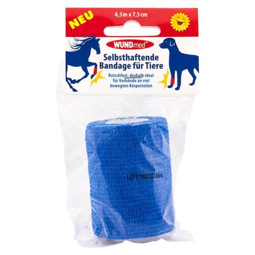 Bandage f&uuml;r Tiere selbsthaftend 4,5mx7,5cm farb.s. - 1