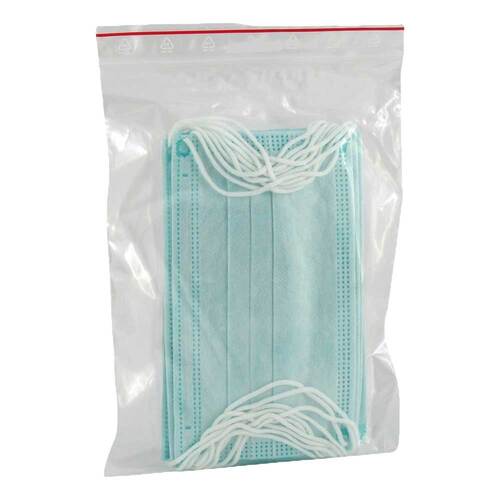 Mundschutz OP gr&uuml;n mit Gummiband mit Nasenb&uuml;gel - 1