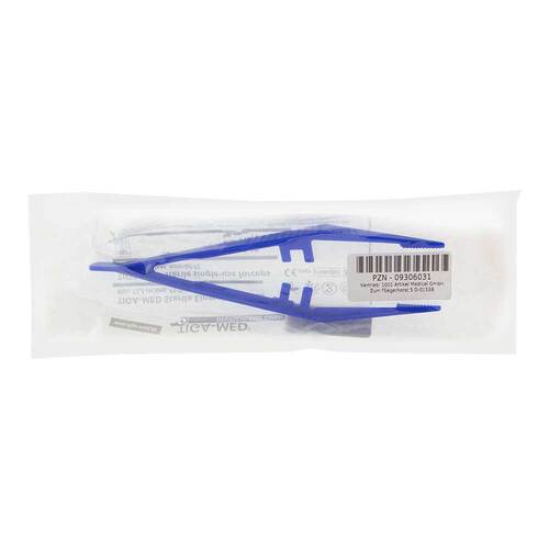 Pinzette Einmal Plastik blau steril - 1