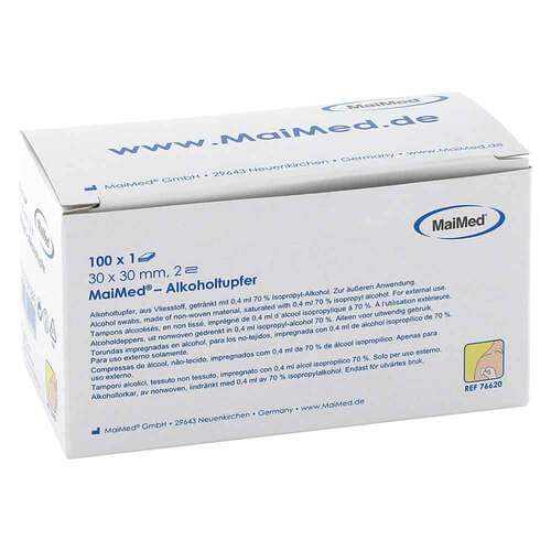 Maimed Alkoholtupfer 30x30 mm wei&szlig; aus Vlies - 1