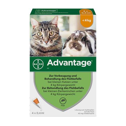 Advantage® 40 mg f&uuml;r kleine Katzen und Zierkaninchen - 2