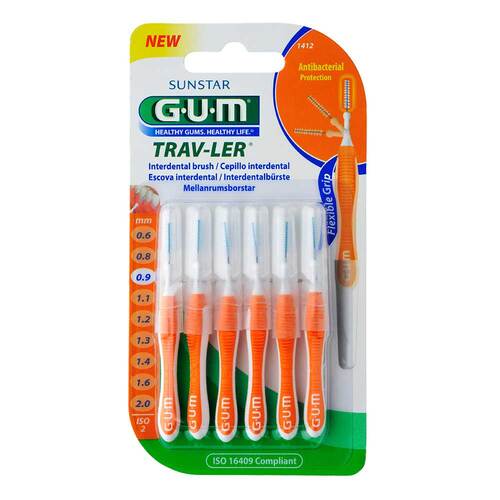 GUM Trav-Ler 0,9mm Kerze orange Intendent. + 6Kappen - 1