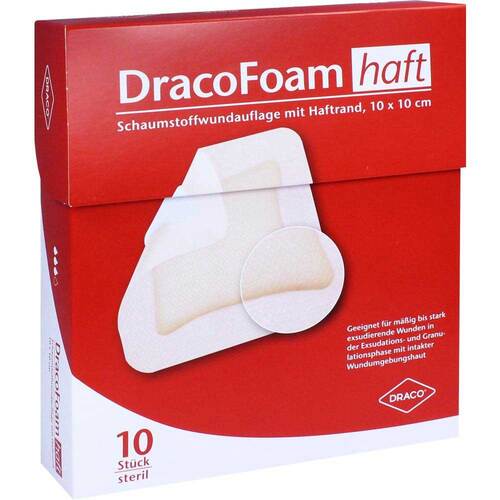 Dracofoam Haft Schaumstoff Wundauflage 10x10cm - 1