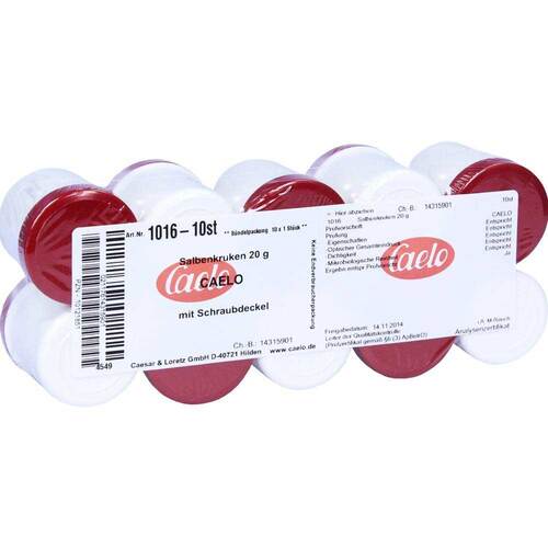 Salbenkruke wei&szlig; 20 g mit Schraubdeckel rot - 1