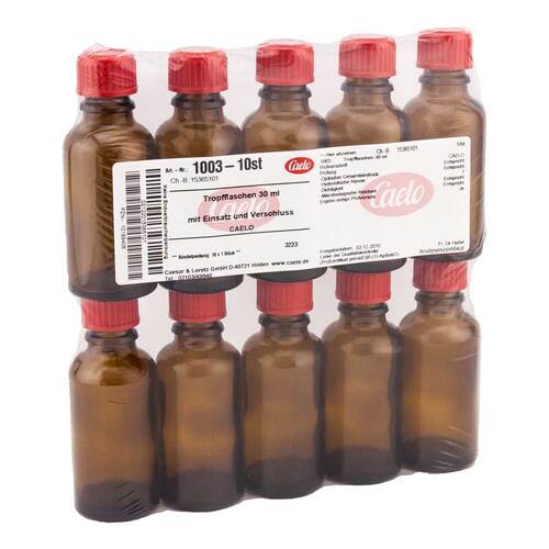 Tropfflasche 30 ml mit Einsatz + Verschlu&szlig; braun - 1