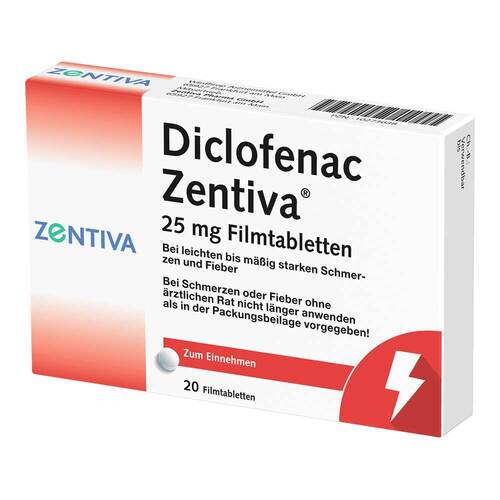 Diclofenac Zentiva 25 mg Filmtabletten bei Pharmeo