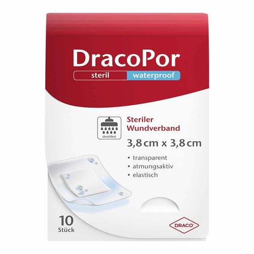 DracoPor waterproof Wundverband 3,8x3,8 cm steril - 1