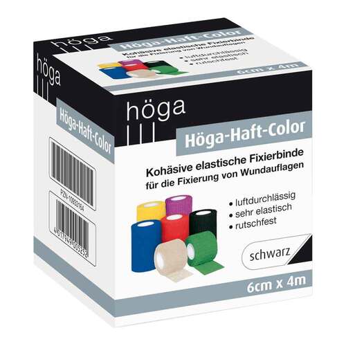 H&ouml;ga Haft Color Fixierbinde 6 cm x 4 m schwarz - 1