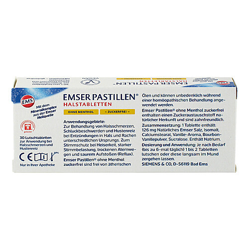 EMSER PASTILLEN® ohne Menthol, zuckerfrei mit Vanille - 2