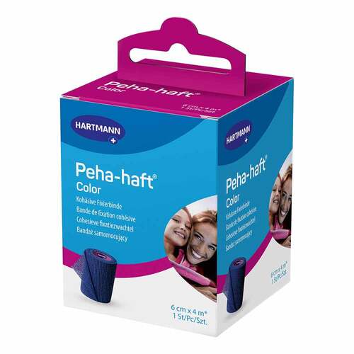 Peha-Haft Color Fixierbinde latexf.6 cm x 4 m blau - 1