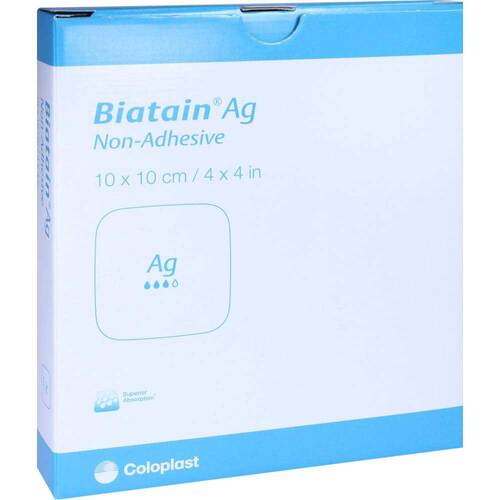 Biatain Ag Schaumverband 10x10 cm nicht haftend - 1
