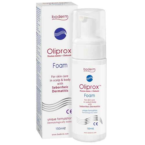 Oliprox Schaum bei seborrhoischer Dermatitis und Schuppen - 1