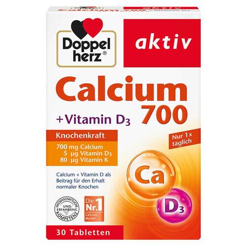 Doppelherz Calcium 700 + Vitamin D3 Tabletten - 1