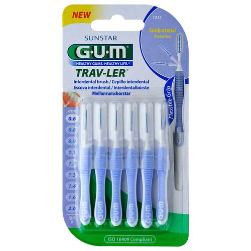 GUM Trav-Ler 0,6IN Kerze hellblau Interdentalb&uuml;r. - 1