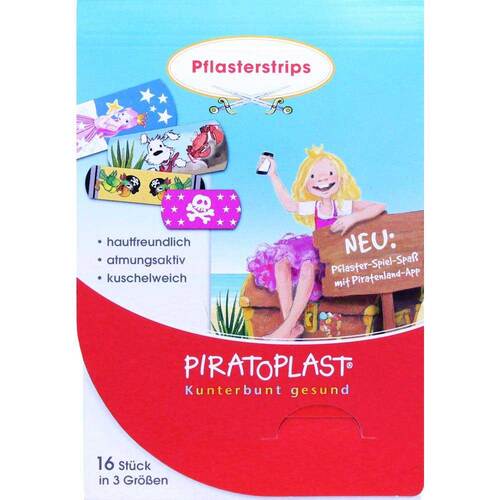 Piratoplast M&auml;dchen Pflasterstrips 3 Gr&ouml;&szlig;en - 1