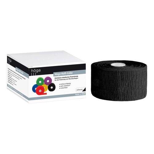 H&ouml;ga Haft Color Fixierbinde 6 cmx20 m schwarz - 1