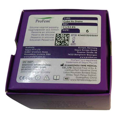 Profem W&uuml;rfel Pessar n.perforiert 37 mm Gr&ouml;&szlig;e 3 - 3