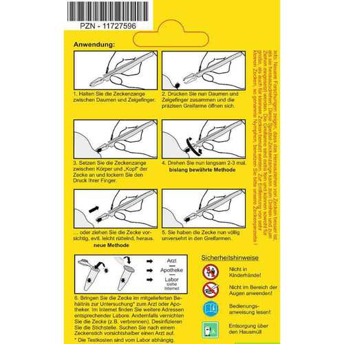 Zeckenzange Chirurgenstahl geriffelt - 2