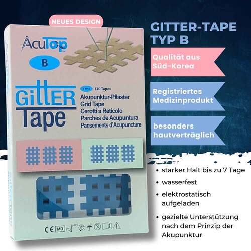Gitter Tape Acutop Akupunkturpflaster 2x3 cm blau - 4