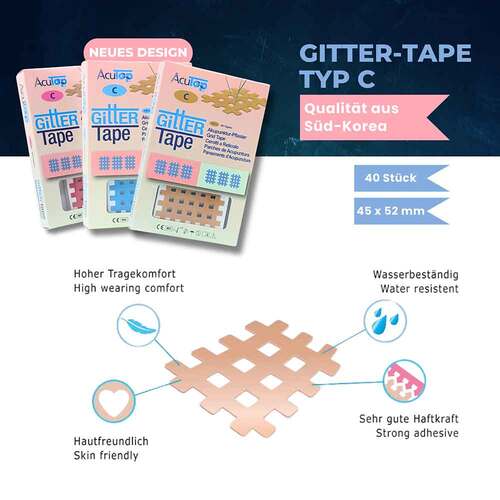 Gitter Tape Acutop Akupunkturpflaster 2x3 cm blau - 3