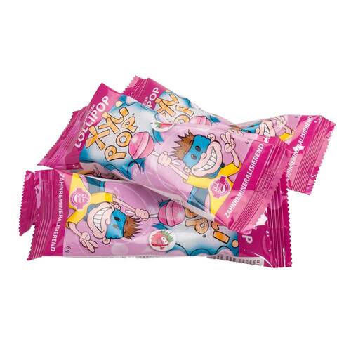 Miradent Xylipop Lolli Zahnpflege Lolli Erdbeere - 1