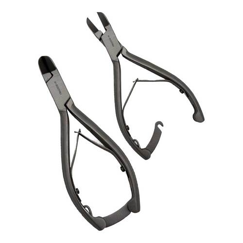 Nagelzange 14 cm gerade Doppelfeder Sperre rostfrei  - 2