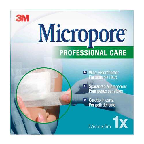 Micropore Vliespflaster 2,5 cmx5 m wei&szlig; 1530NP-1S - 1