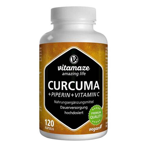 Curcuma + Piperin + Vitamin C vegan Kapseln - 1