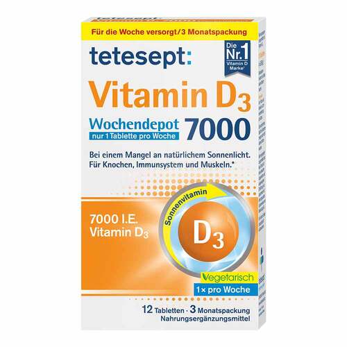 Tetesept Vitamin D3 7.000 Wochendepot Filmtabletten  - 1