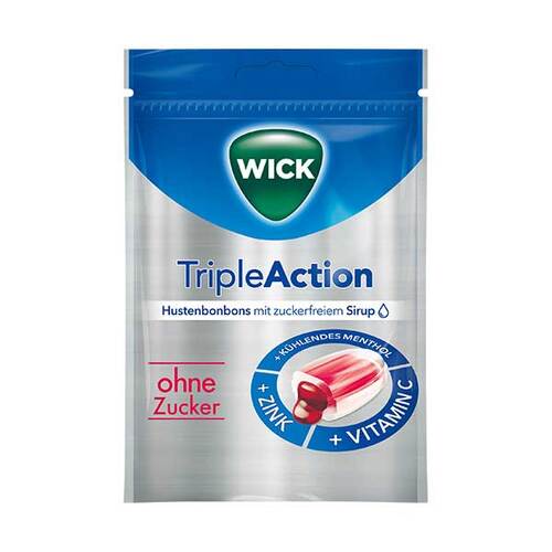 WICK Tripleaction Menthol &amp; Cassis Bonbons ohne Zucker - 1