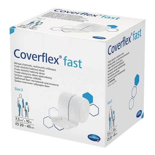 Coverflex fast Schlauchverband Gr&ouml;&szlig;e 3 7,5 cmx10 m wei&szlig; - 1