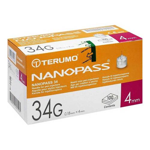 Terumo Nanopass 34 Pen Kan&uuml;le 34 G 0,18x4 mm - 1